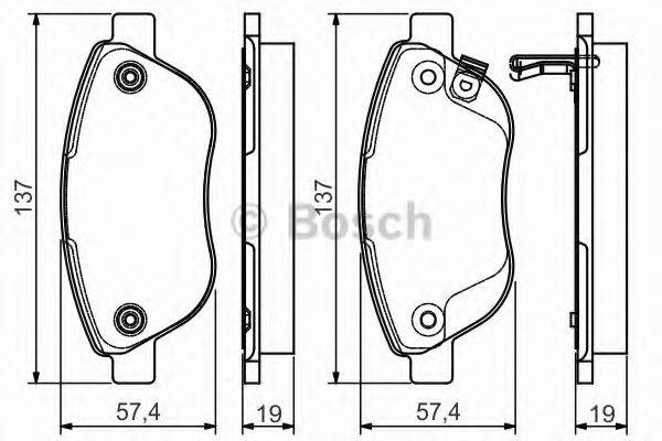 BOSCH 0986495103 Комплект гальмівних колодок, дискове гальмо