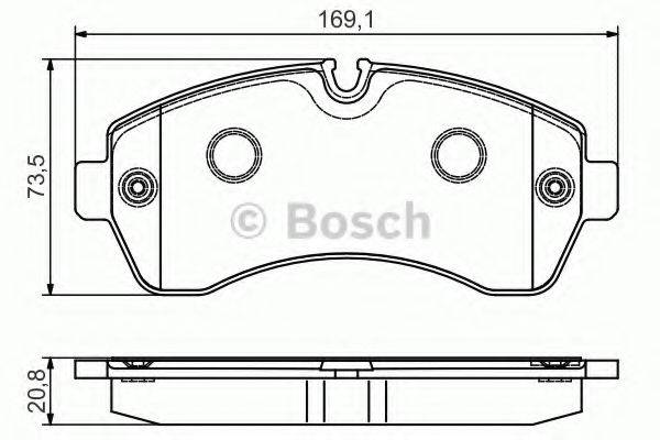 BOSCH 0986495107 Комплект гальмівних колодок, дискове гальмо