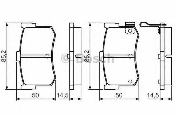 BOSCH 0986495121 Комплект гальмівних колодок, дискове гальмо