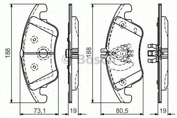 BOSCH 0986TB3152 Комплект гальмівних колодок, дискове гальмо