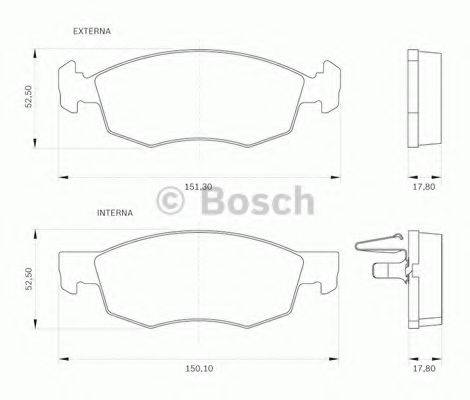 BOSCH 0986BB0250 Комплект гальмівних колодок, дискове гальмо