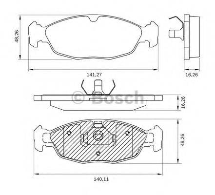 BOSCH 0986BB0266 Комплект гальмівних колодок, дискове гальмо