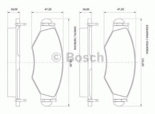 BOSCH 0986BB0305 Комплект гальмівних колодок, дискове гальмо