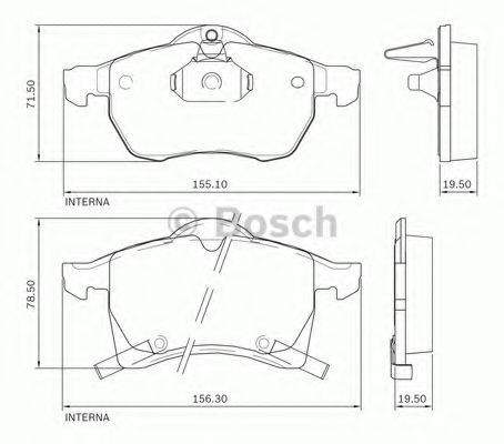 BOSCH 0986BB0716 Комплект гальмівних колодок, дискове гальмо