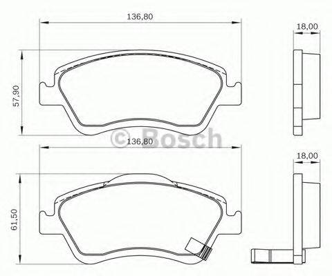 BOSCH 0986BB0776 Комплект гальмівних колодок, дискове гальмо