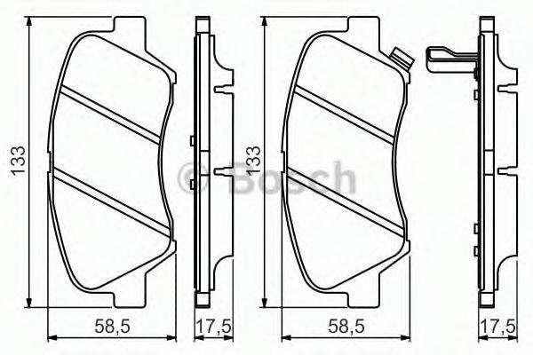 BOSCH 0986494563 Комплект гальмівних колодок, дискове гальмо