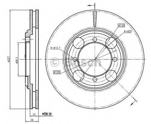 BOSCH 0986BB4347 гальмівний диск