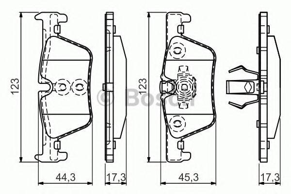 BOSCH 0986494554 Комплект гальмівних колодок, дискове гальмо