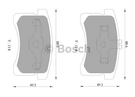 BOSCH 0986AB1022 Комплект гальмівних колодок, дискове гальмо