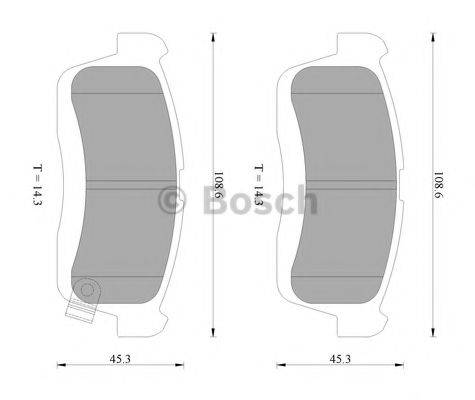 BOSCH 0986AB2290 Комплект гальмівних колодок, дискове гальмо