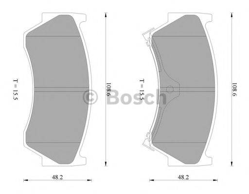 BOSCH 0986AB2612 Комплект гальмівних колодок, дискове гальмо