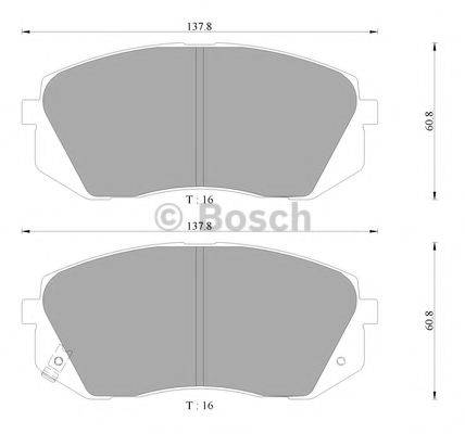 BOSCH 0986AB3091 Комплект гальмівних колодок, дискове гальмо