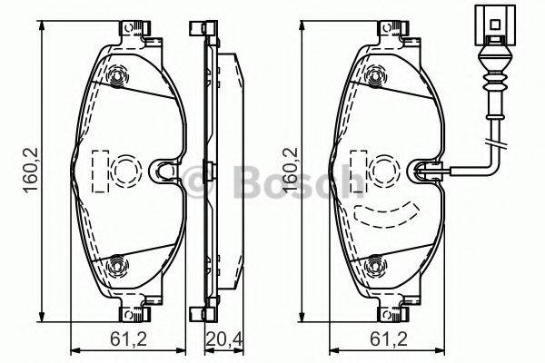 BOSCH 0986TB3166 Комплект гальмівних колодок, дискове гальмо