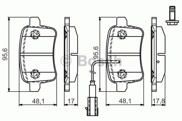 BOSCH 0986TB3180 Комплект гальмівних колодок, дискове гальмо