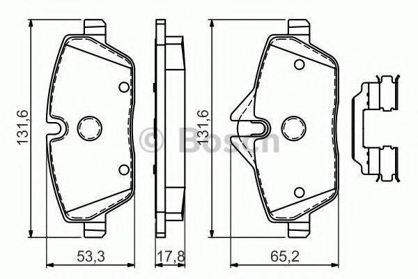 BOSCH 0986494588 Комплект гальмівних колодок, дискове гальмо