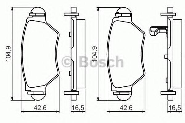 BOSCH 0986495250 Комплект гальмівних колодок, дискове гальмо