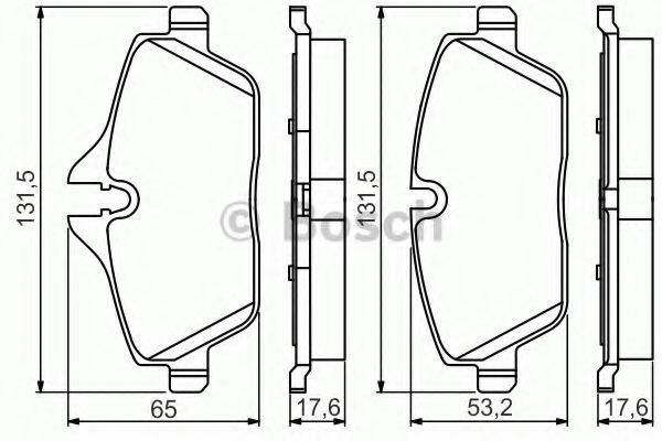 BOSCH 0986495251 Комплект гальмівних колодок, дискове гальмо