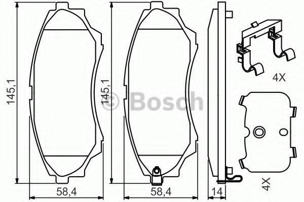 BOSCH 0986494587 Комплект гальмівних колодок, дискове гальмо