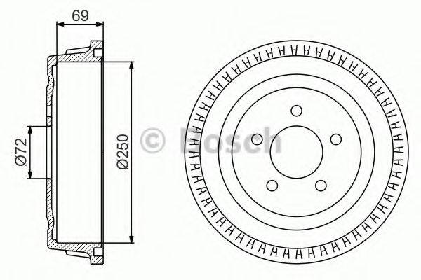 BOSCH 0986477185 Гальмівний барабан