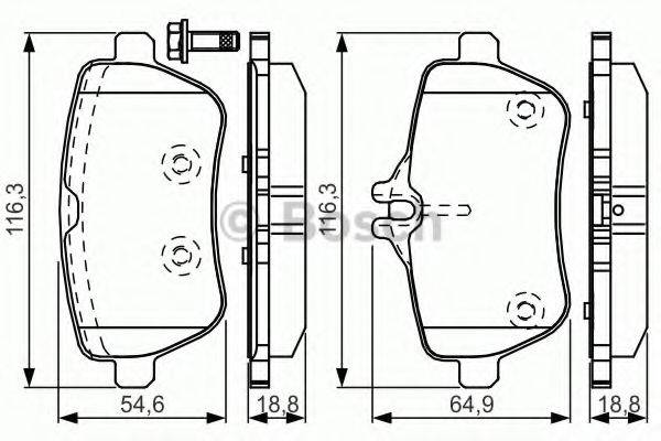 BOSCH 0986TB3208 Комплект гальмівних колодок, дискове гальмо