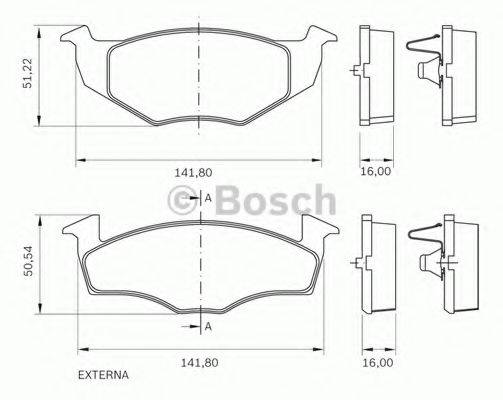 BOSCH 0986BB0130 Комплект гальмівних колодок, дискове гальмо