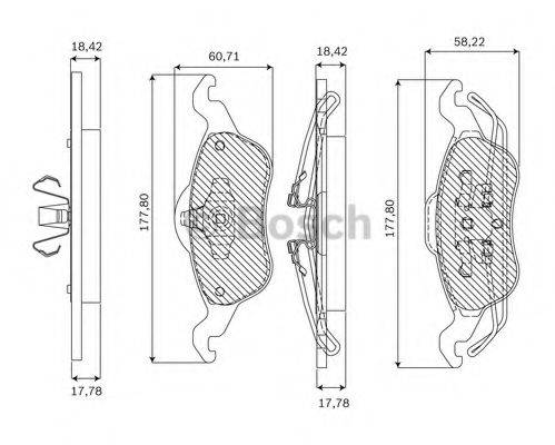 BOSCH F03B050042 Комплект гальмівних колодок, дискове гальмо