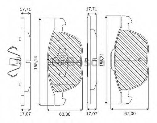 BOSCH F03B050123 Комплект гальмівних колодок, дискове гальмо