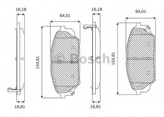 BOSCH F03B050186 Комплект гальмівних колодок, дискове гальмо