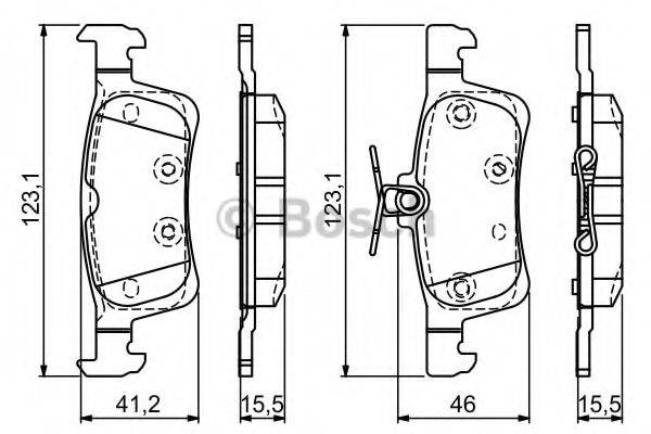 BOSCH 0986494715 Комплект гальмівних колодок, дискове гальмо