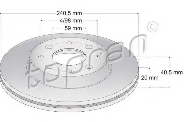 TOPRAN 304231 гальмівний диск