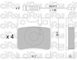 CIFAM 8222030K Комплект гальмівних колодок, дискове гальмо