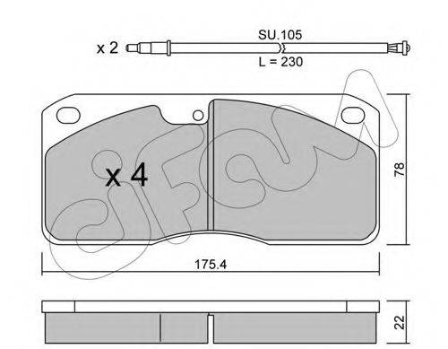 CIFAM 8222700K Комплект гальмівних колодок, дискове гальмо