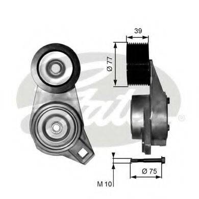 GATES T38581 Натягувач ременя, клинового зубча