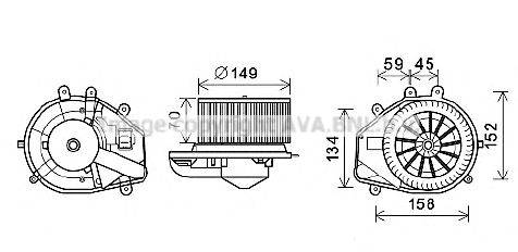 PRASCO VW8352 Електродвигун, вентиляція салону