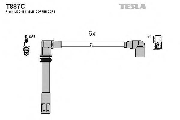 TESLA T887C Комплект дротів запалювання