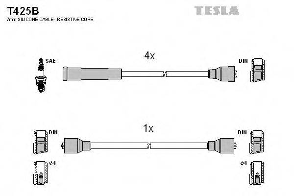 TESLA T425B Комплект дротів запалювання