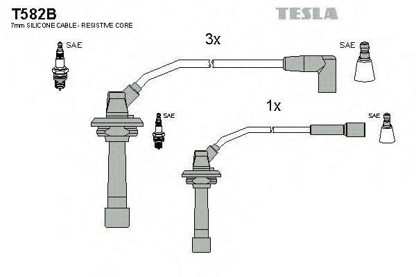 TESLA T582B Комплект дротів запалювання