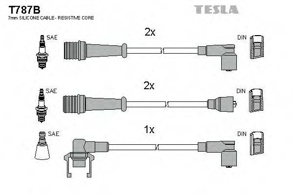 TESLA T787B Комплект дротів запалювання