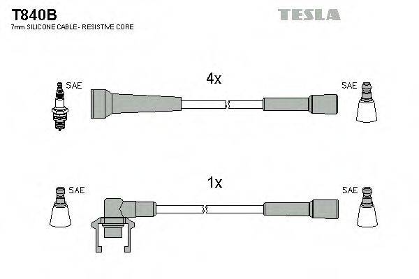 TESLA T840B Комплект дротів запалювання