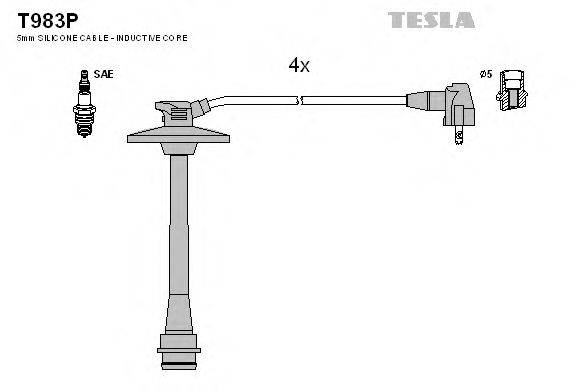 TESLA T983P Комплект дротів запалювання