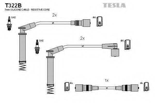 TESLA T322B Комплект дротів запалювання