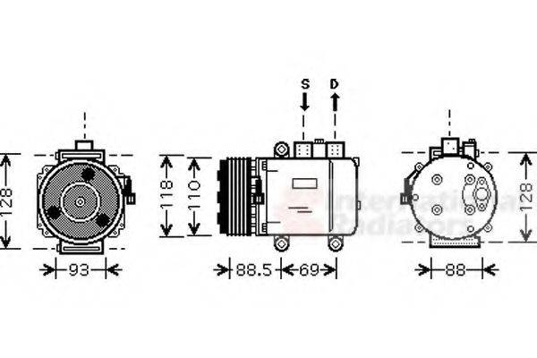 VAN WEZEL 1800K420 Компресор, кондиціонер