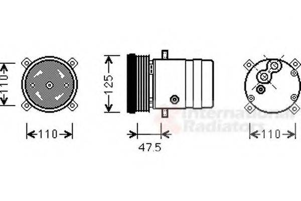 VAN WEZEL 3700K493 Компресор, кондиціонер