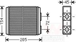 VAN WEZEL 37006403 Теплообмінник, опалення салону