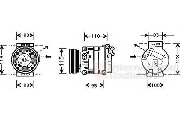 VAN WEZEL 1700K033 Компресор, кондиціонер