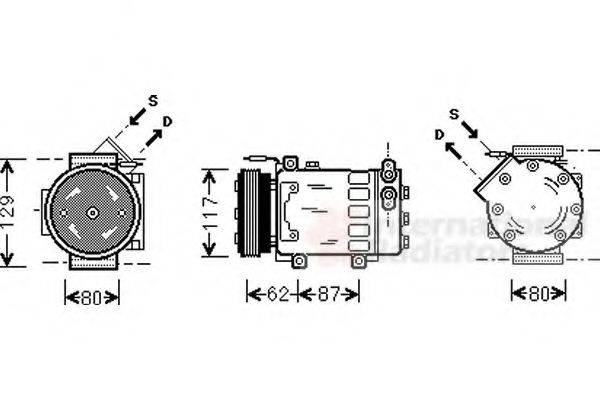 VAN WEZEL 4300K076 Компресор, кондиціонер