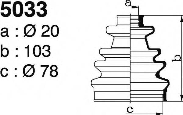 DEPA 5033 Комплект пильника, приводний вал