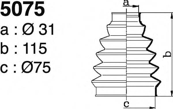 DEPA 5075 Комплект пильника, приводний вал