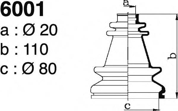 DEPA 6001 Комплект пильника, приводний вал