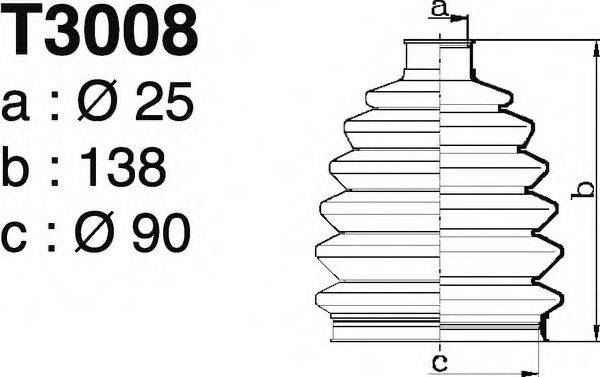 DEPA T3008 Комплект пильника, приводний вал